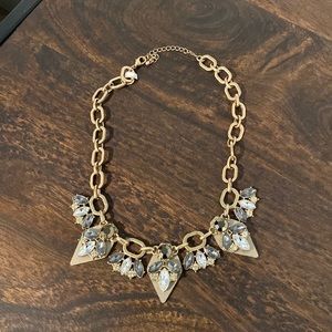 Statement necklace - metallic and greyish blue